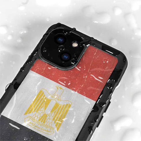 Egyptian Flag Distressed iPhone 15 Plus Waterproof Case