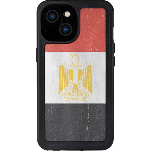 Egyptian Flag Distressed iPhone 15 Waterproof Case