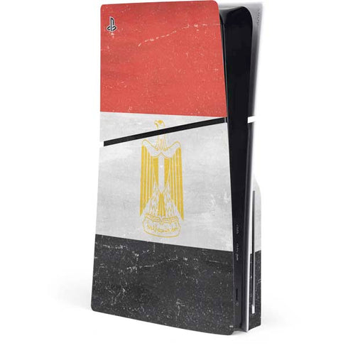 Egyptian Flag Distressed PS5 Slim Disk Console Skin