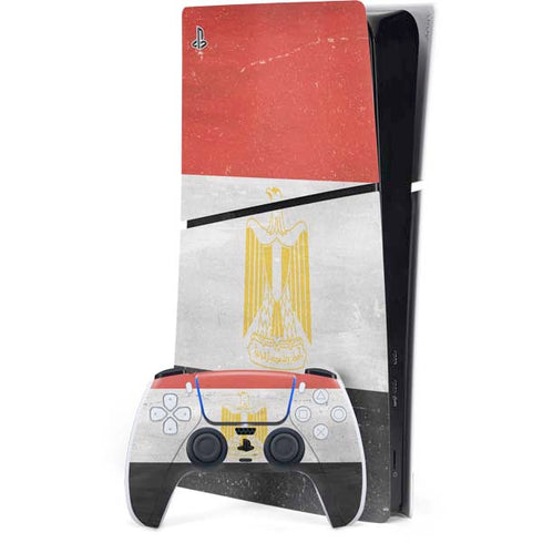 Egyptian Flag Distressed PS5 Slim Digital Edition Console Skin