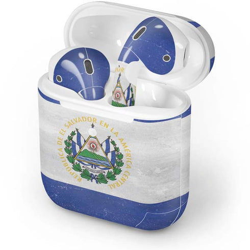 El Salvador Flag Distressed Apple AirPods Skin