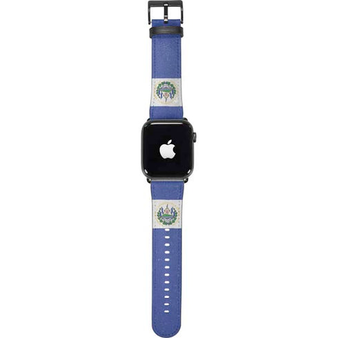 El Salvador Flag Distressed Apple Watch Band 42-44mm