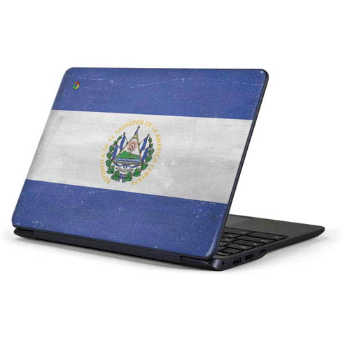 El Salvador Flag Distressed Samsung Chromebook Skin