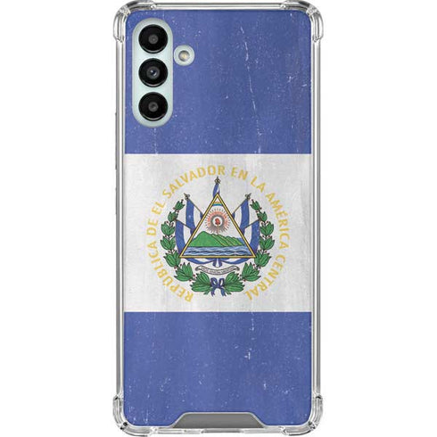 El Salvador Flag Distressed Galaxy A13 5G Clear Case