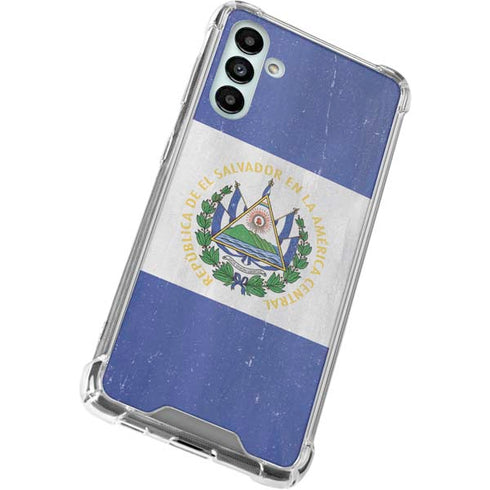 El Salvador Flag Distressed Galaxy A13 5G Clear Case