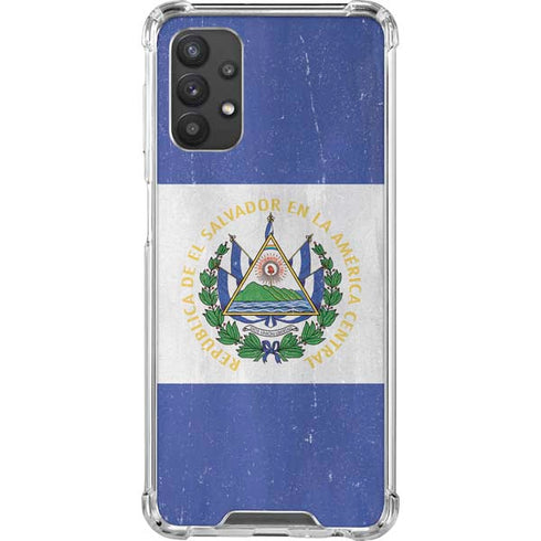 El Salvador Flag Distressed Galaxy A32 5G Clear Case
