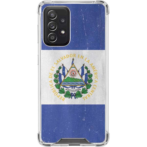 El Salvador Flag Distressed Galaxy A52 5G Clear Case