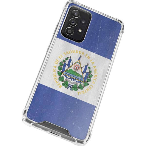 El Salvador Flag Distressed Galaxy A52 5G Clear Case