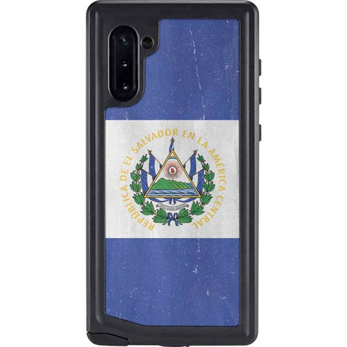 El Salvador Flag Distressed Galaxy Note 10 Waterproof Case