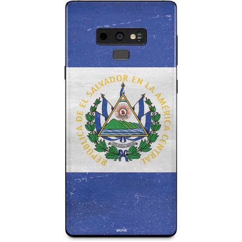 El Salvador Flag Distressed Galaxy Note 9 Skin