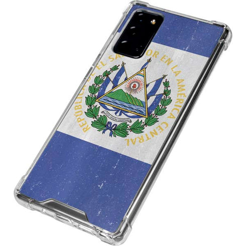 El Salvador Flag Distressed Galaxy Note20 5G Clear Case
