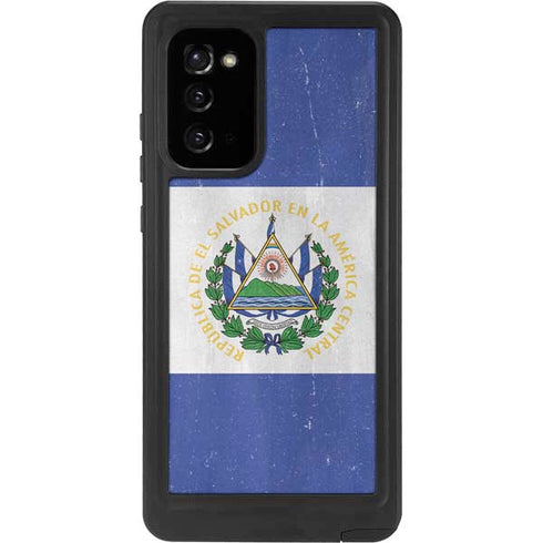 El Salvador Flag Distressed Galaxy Note20 5G Waterproof Case