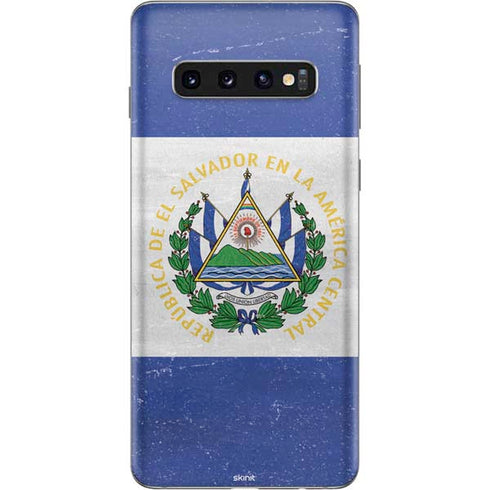 El Salvador Flag Distressed Galaxy S10 Skin