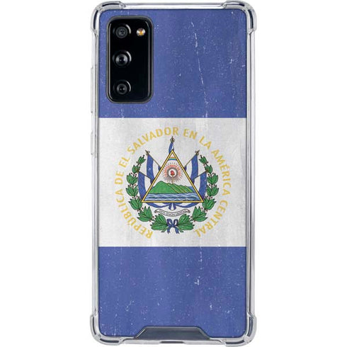 El Salvador Flag Distressed Galaxy S20 FE Clear Case