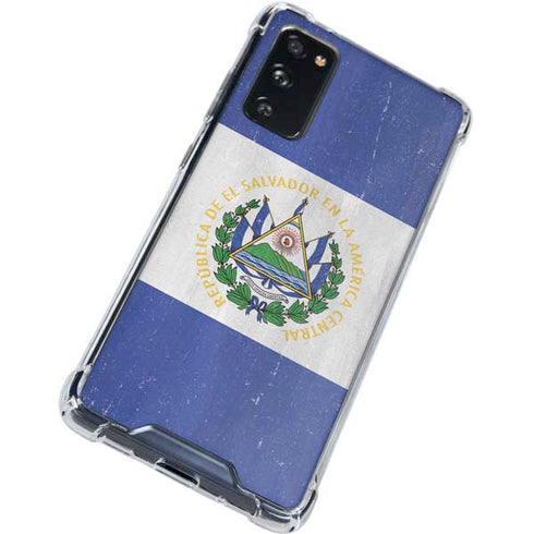 El Salvador Flag Distressed Galaxy S20 FE Clear Case