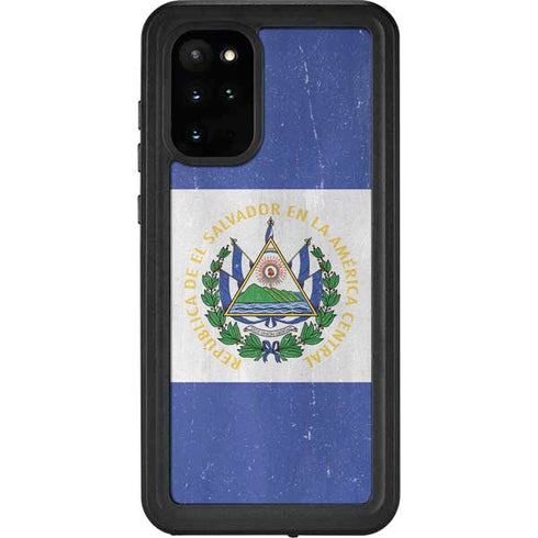 El Salvador Flag Distressed Galaxy S20 Plus Waterproof Case