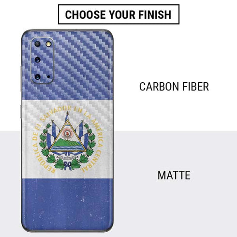El Salvador Flag Distressed Galaxy S20 Skin