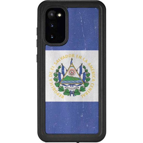 El Salvador Flag Distressed Galaxy S20 Waterproof Case