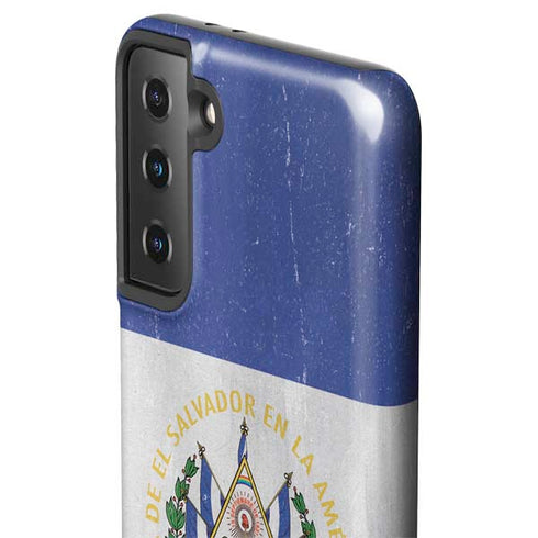El Salvador Flag Distressed Galaxy S21 FE Pro Case