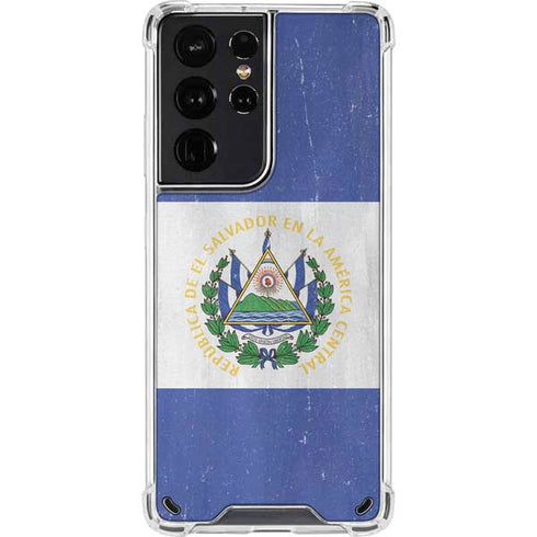 El Salvador Flag Distressed Galaxy S21 Ultra 5G Clear Case