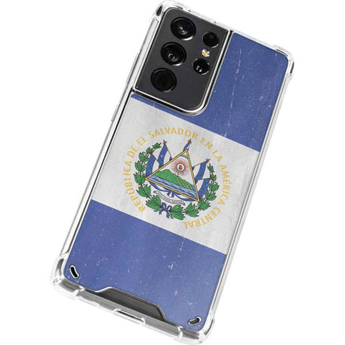 El Salvador Flag Distressed Galaxy S21 Ultra 5G Clear Case