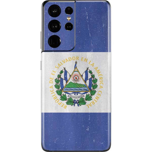 El Salvador Flag Distressed Galaxy S21 Ultra 5G Skin