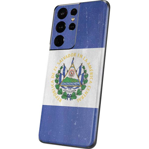 El Salvador Flag Distressed Galaxy S21 Ultra 5G Skin