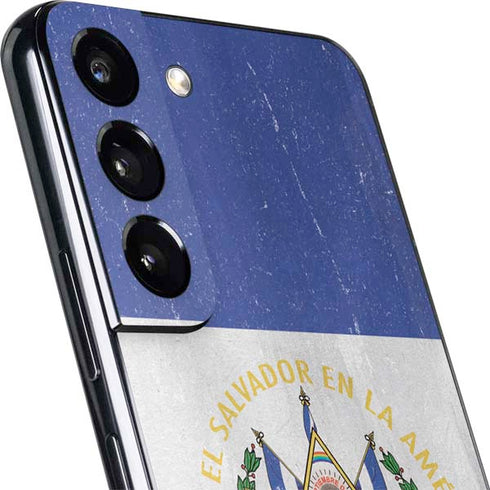 El Salvador Flag Distressed Galaxy S22 Plus Skin