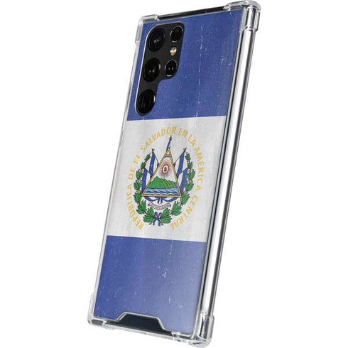 El Salvador Flag Distressed Galaxy S22 Ultra Clear Case