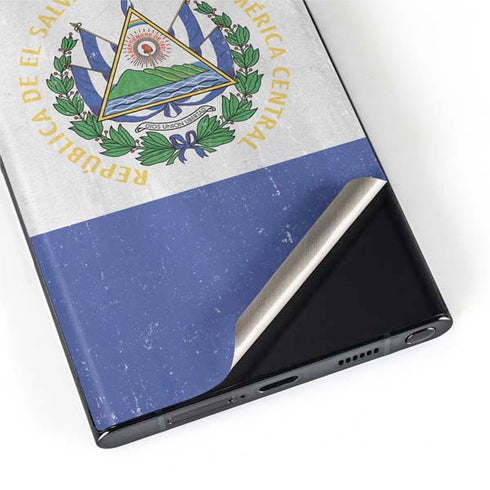 El Salvador Flag Distressed Galaxy S22 Ultra Skin