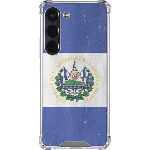 El Salvador Flag Distressed Galaxy S23 Clear Case