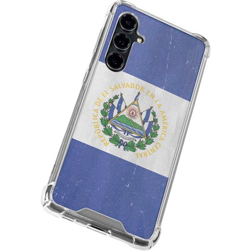 El Salvador Flag Distressed Galaxy S23 FE Clear Case