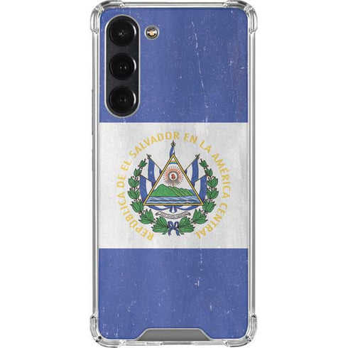 El Salvador Flag Distressed Galaxy S23 Plus Clear Case