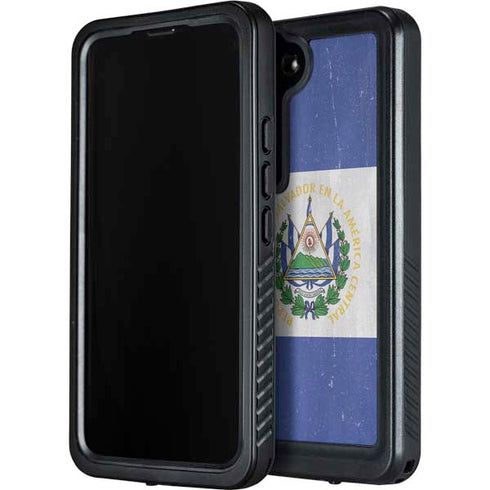 El Salvador Flag Distressed Galaxy S23 Plus Waterproof Case