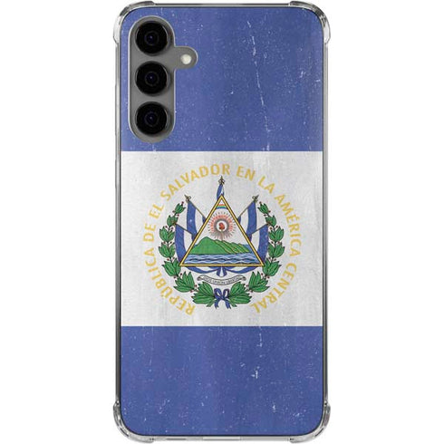 El Salvador Flag Distressed Galaxy S24 Plus Clear Case