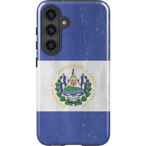 El Salvador Flag Distressed Galaxy S24 Plus Impact Case