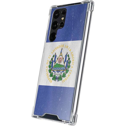 El Salvador Flag Distressed Galaxy S24 Ultra Clear Case