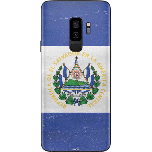 El Salvador Flag Distressed Galaxy S9 Plus Skin