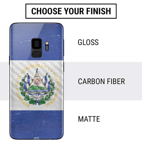 El Salvador Flag Distressed Galaxy S9 Skin