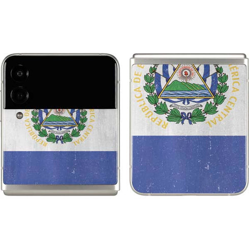 El Salvador Flag Distressed Galaxy Z Flip3 5G Skin