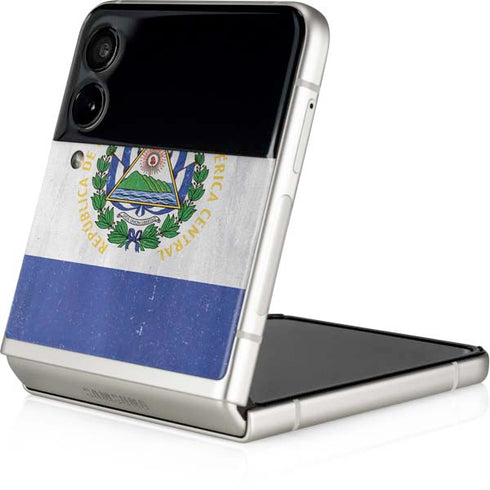 El Salvador Flag Distressed Galaxy Z Flip4 5G Skin