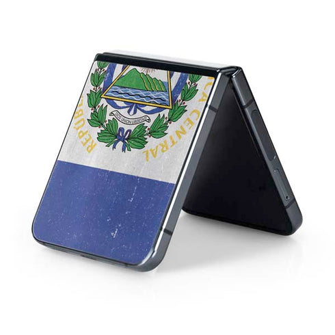 El Salvador Flag Distressed Galaxy Z Flip5 5G Skin
