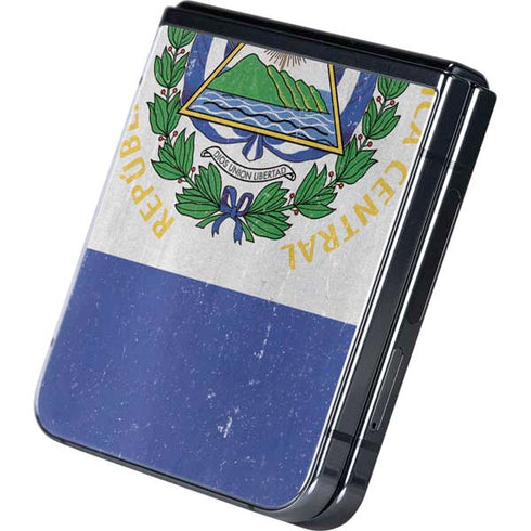 El Salvador Flag Distressed Galaxy Z Flip5 5G Skin