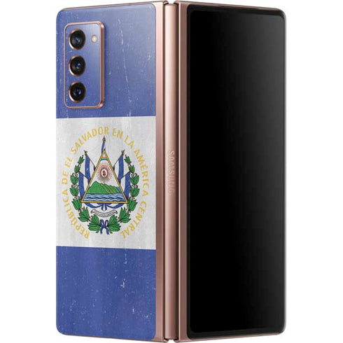 El Salvador Flag Distressed Galaxy Z Fold2 5G Skin