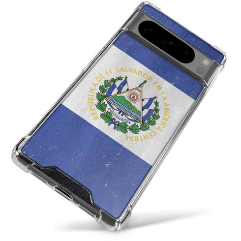 El Salvador Flag Distressed Google Pixel 8 Pro Clear Case