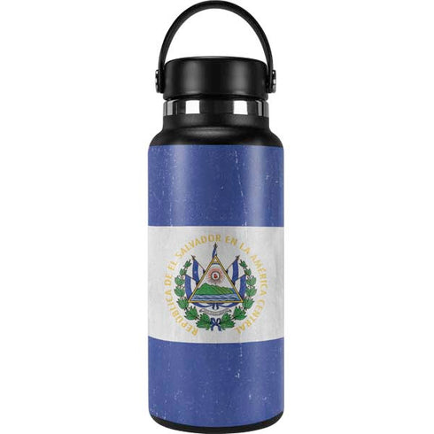 El Salvador Flag Distressed Hydro Flask 32oz Wide Mouth Skin