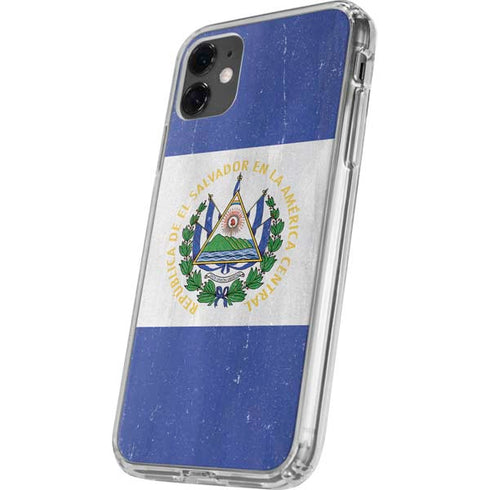 El Salvador Flag Distressed iPhone 11 Clear Case