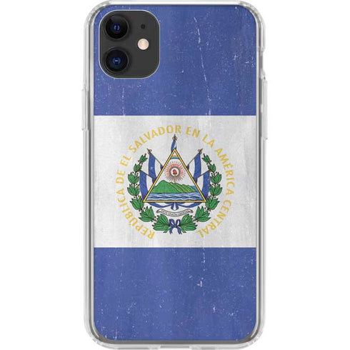 El Salvador Flag Distressed iPhone 11 Clear Case