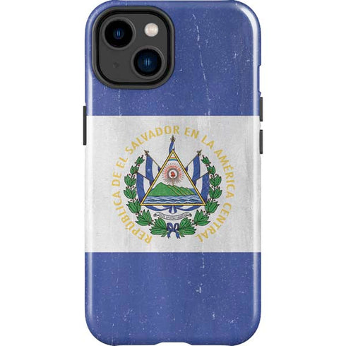 El Salvador Flag Distressed iPhone 14 Plus Impact Case