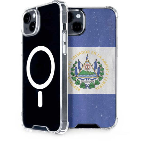 El Salvador Flag Distressed iPhone 15 MagSafe Case